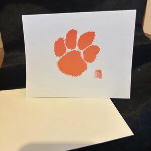 Vintage Clemson Paw Print Notecards Blank Inside with Envelopes